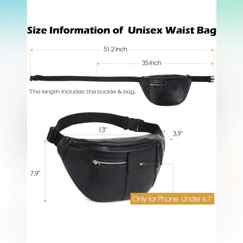 2/$25 🎉 BELT BAG vegan leather with large capacity - Picture 2 of 11